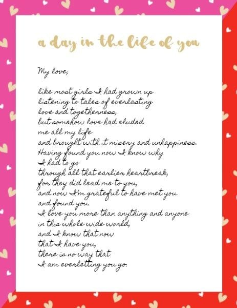 valentine, couple, romantic, Love Letter Letterhead Template