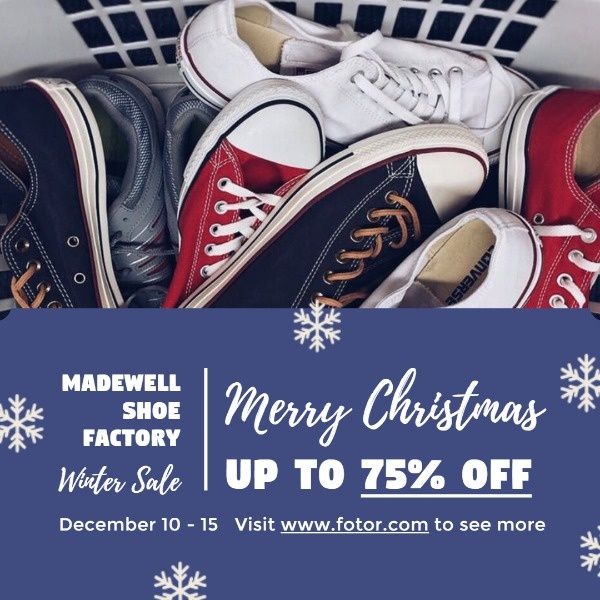 discount, promotion, business, Christmas Shoe Store Sales Instagram Post Template