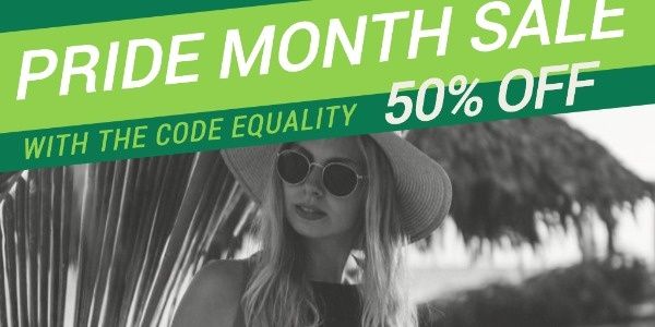 discount, lgbt, shop, Green Pride Month Sale Twitter Post Template