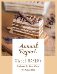designer, designers, chart, Brown Sweet Bakery Annual  Report Template