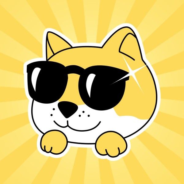 anime, cool, animal, Yellow Cute Funny Doge Discord Profile Picture Avatar Template