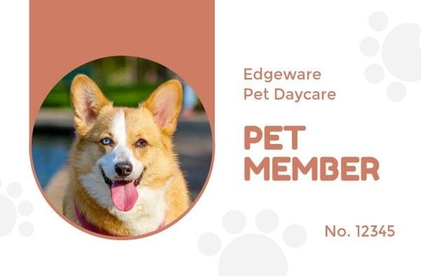 membership card, cards, id number, Dog ID Card Template