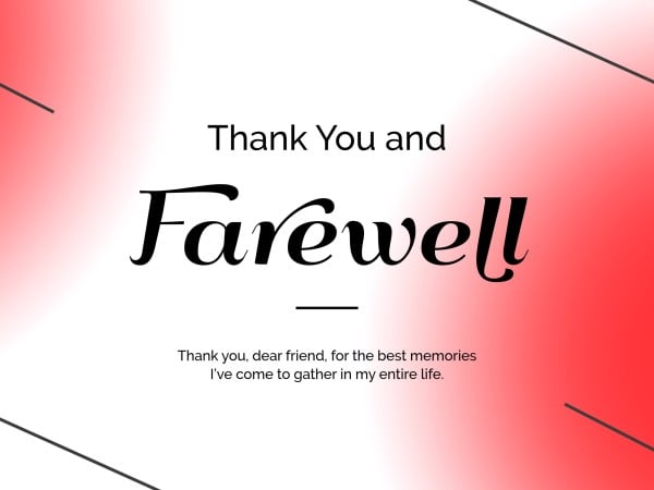 Red Farewell Card