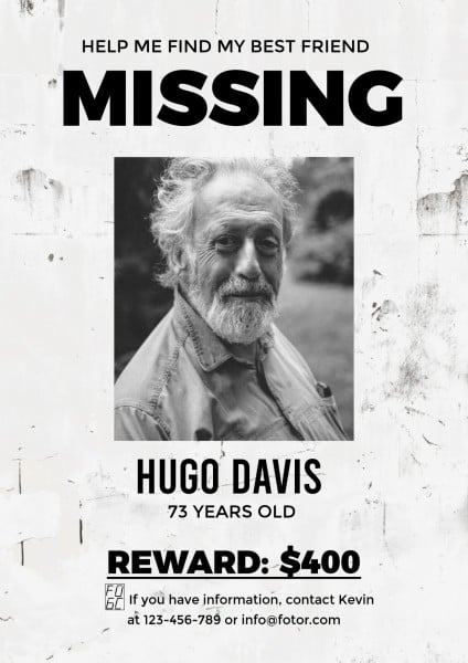 Gray Missing Poster Poster
