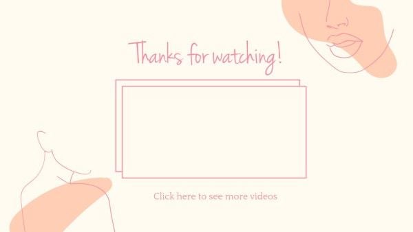 end cards, image shape, girl, Pink Beauty Social Media Background Video Subscribe Youtube End Screen Template