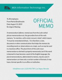 work, employee, company, Green And White Background Memo Template
