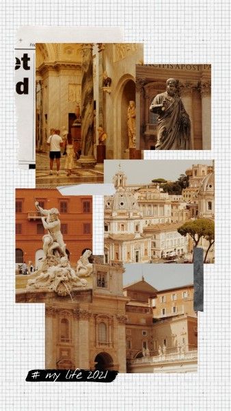 designwithfotor, my2021, yellow, Travel My Life Photo Collage Instagram Story Template