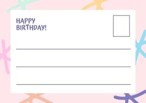 ピンクかわいい誕生日カード ポストカード