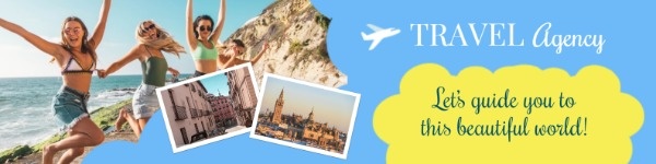 Blue Travel Agency Banner LinkedIn Background