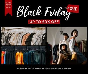 clothes, marketing, market, Black Friday Fashion Sale Facebook Post Template