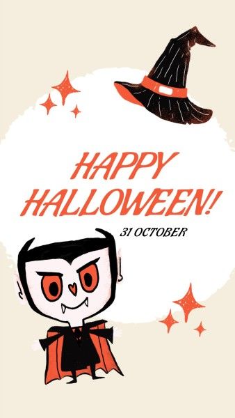 party, horror, fun, Cartoon Spooky Halloween Wish Instagram Story Template