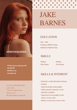 job hunting, job, work, Light Pink Cool Girl Photographer CV Resume Template