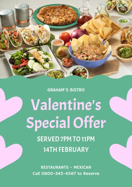 Green Valentine's Special Offer Flyer