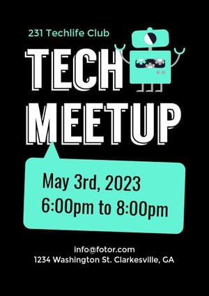 meeting, technology, conversation, Tech Meetup Gathering Invitation Template