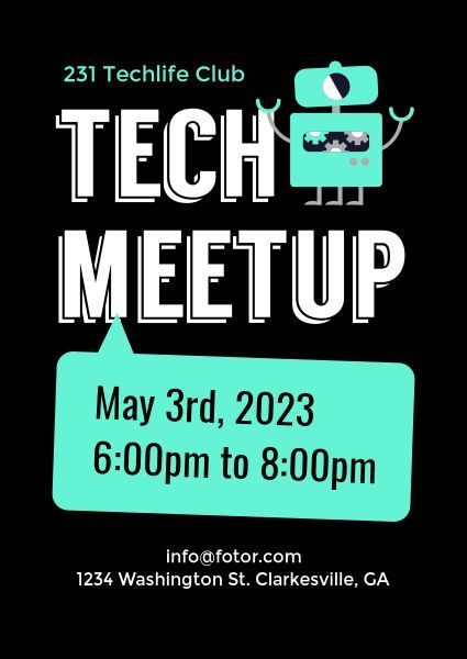 meeting, technology, conversation, Tech Meetup Gathering Invitation Template