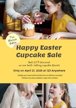 easter, sale, cupcake, Brighten Up Your Day Flyer Template