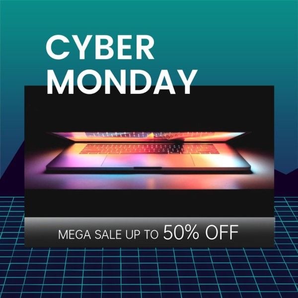 deals, business, commercial, Green Cyber Monday Mega Sale Instagram Post Template