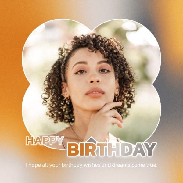 greeting, wishing, photo frame, Aesthetic Gradient Birthday Photo Collage Instagram Post Template