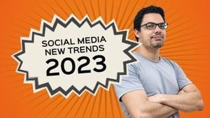new trends, influencer, instagram, Orange Social Media News Trends Youtube Thumbnail Template