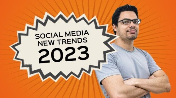 new trends, influencer, instagram, Orange Social Media News Trends Youtube Thumbnail Template