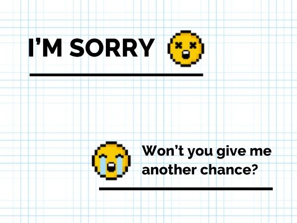 ピクセルが謝罪する メッセージカード
