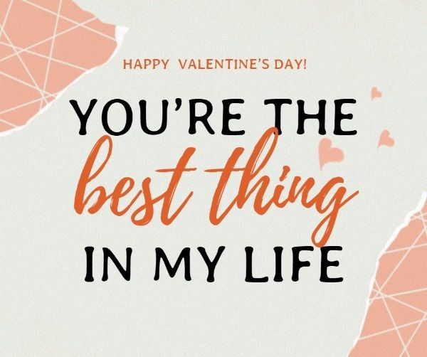 love, valentines day, romantic, White And Orange Valentine's Day Confession Facebook Post Template