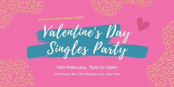 event, celebration, bachelor party, Valentine's Day Singles Party Twitter Post Template
