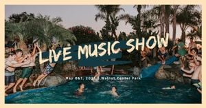 cover photo, present, date, Live Music Show Facebook Event Cover Template