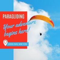 sports, advanture, sport, Blue Paragliding Travel Instagram Post Template
