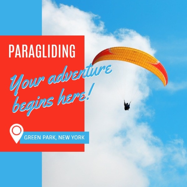 Blue Paragliding Travel Instagram Post