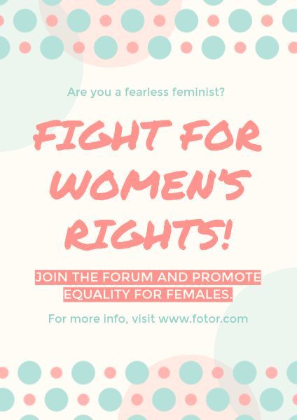 暖色妇女权利运动 英文海报