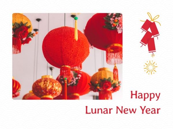 2022, chinese new year, spring festival, Red Happy Lunar New Year Card Template