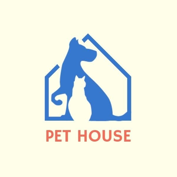 animal, brand, branding, Blue Pet House  Logo Template