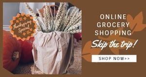 holdiay, shop, autumn, Thanksgiving Grocery Sale Banner Ads Facebook Ad Medium Template