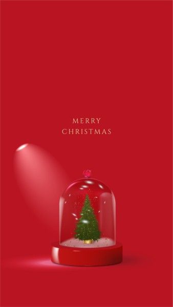 holiday, greeting, celebration, Red Minimalist Illustration Christmas Mobile Wallpaper Template