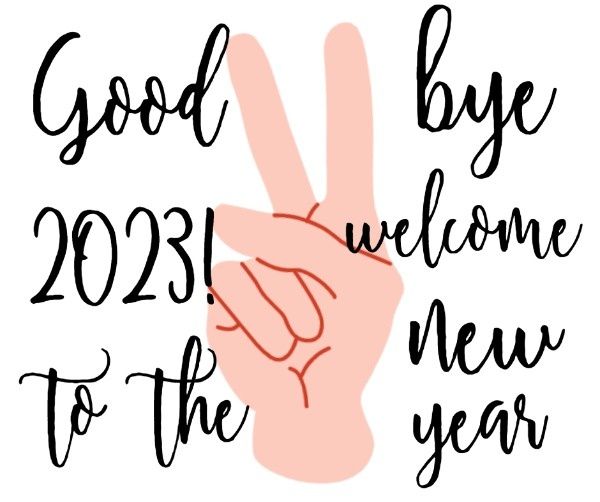 newyear, happy new year, handwritten, White Simple OK Gesture New Year Resolution Facebook Post Template