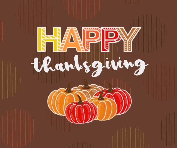 Happy Thanksgiving Pumpkin Card Facebook Post
