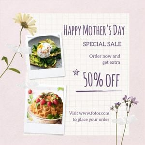 promotion, promo, mothers day, Soft Pink Scrapbook Mother's Day Sale Instagram Post Template