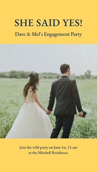 engagement, party, engagement, She Said Yes To Our Wedding  Instagram Story Template