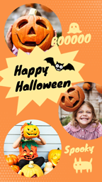 spooky, collage, halloween collage, Orange Happy Halloween Template