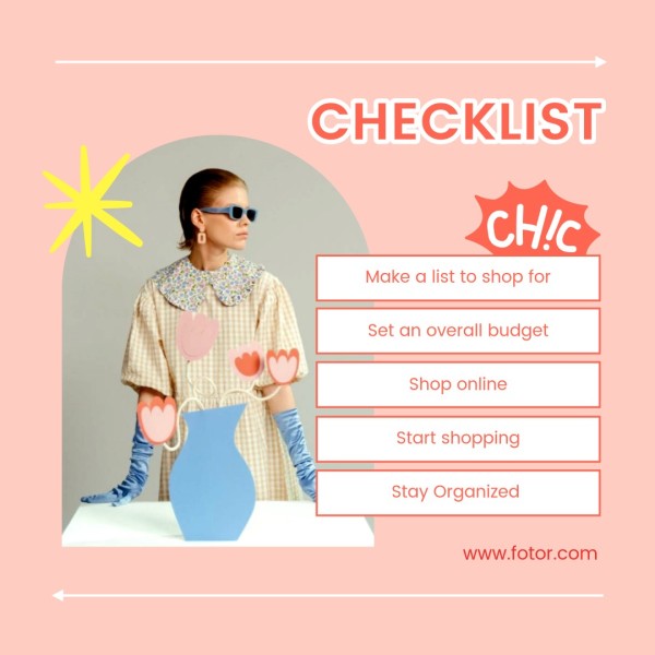 Pink Black Friday Branding Fashion Sale Checklist Instagram投稿