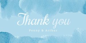 Blue Watercolor Thank You Card Twitter Post