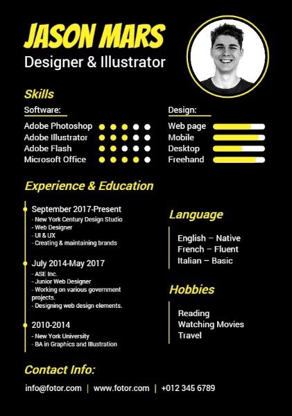 designer, illustrator, design, Creative Resume Template