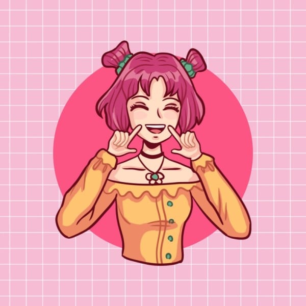 Pink Cute Smile Girl Animated Discord Profile Picture