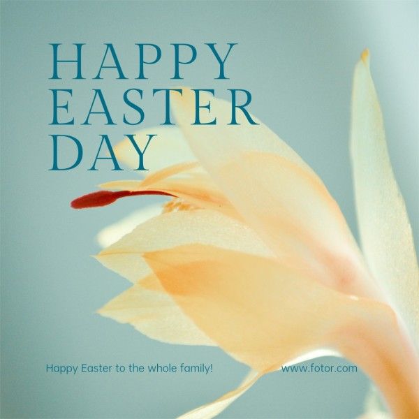 easter day, festival, celebration, Green Clean Spring Blossom Easter Greeting Instagram Post Template