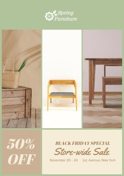 events, promotions, promotion, Black Friday Furniture Big Sale Poster Template