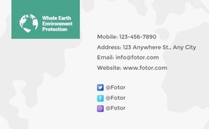 earth, environmental, ngo, White Green Environment Protection Business Card Template