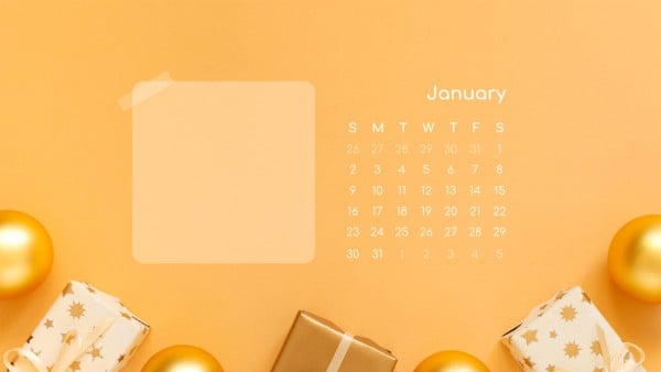 Yellow January New Year Desktop Background Wallpaper