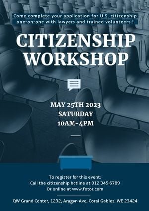 civil rights, meeting, conference, Citizenship Workshop Seminar  Poster Template