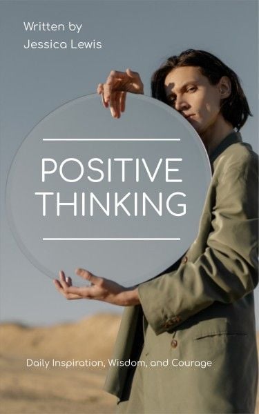 idea, mental, attitude, Gray Modern Positive Thinking Book Cover Template